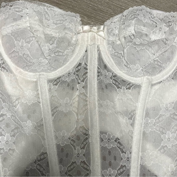 vintage white lace corset by gelmart size 32A Y2K/2000s new with tags - Picture 5 of 6